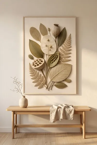 Interieurvoorbeeld: Botanisch reliëf: essentie van stilte
