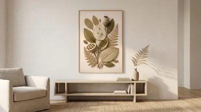 Interieurvoorbeeld: Botanisch reliëf: essentie van stilte