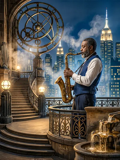 Wandkunst: De saxofoon en de tijd