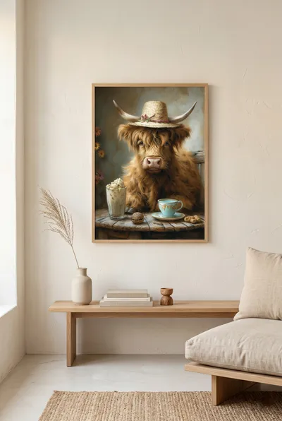 Interieurvoorbeeld: Hooglandrund met humor