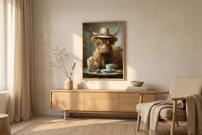Interieurvoorbeeld: Hooglandrund met humor