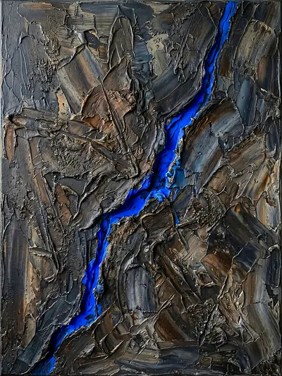 Wandkunst: Kobaltspleet: energie uit de diepte