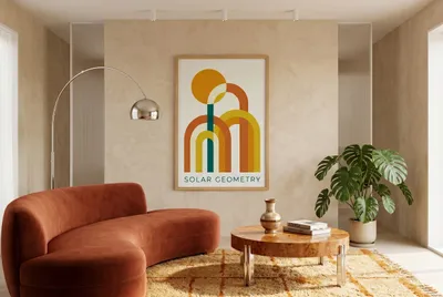 Interieurvoorbeeld: Retro zonnegeometrie