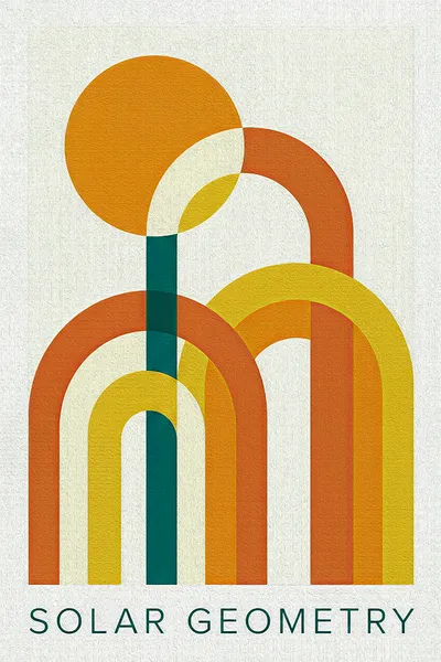 Wandkunst: Retro zonnegeometrie