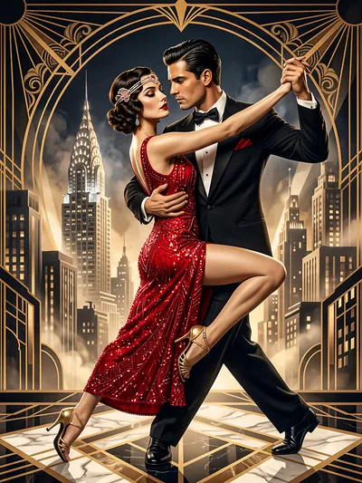 Wandkunst: Tango in New York: Art Deco van de gouden jaren twintig