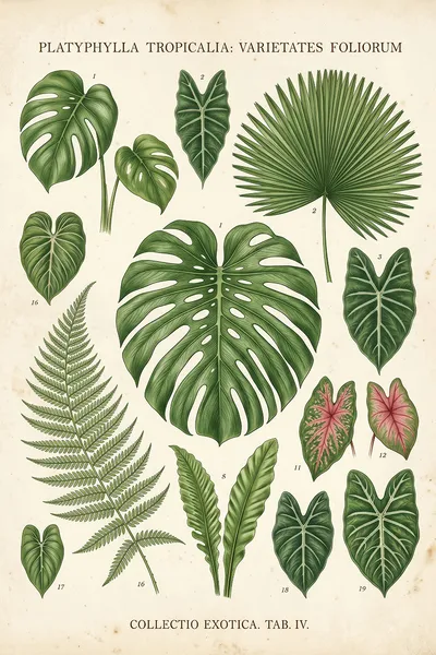 Wandkunst: Tropisch herbarium