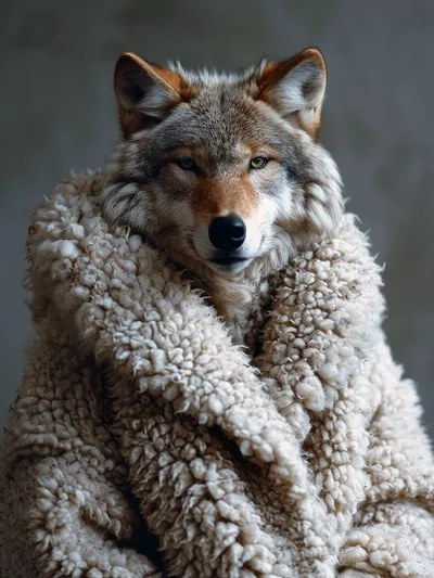 Wandkunst: Wolf in schaapskleren